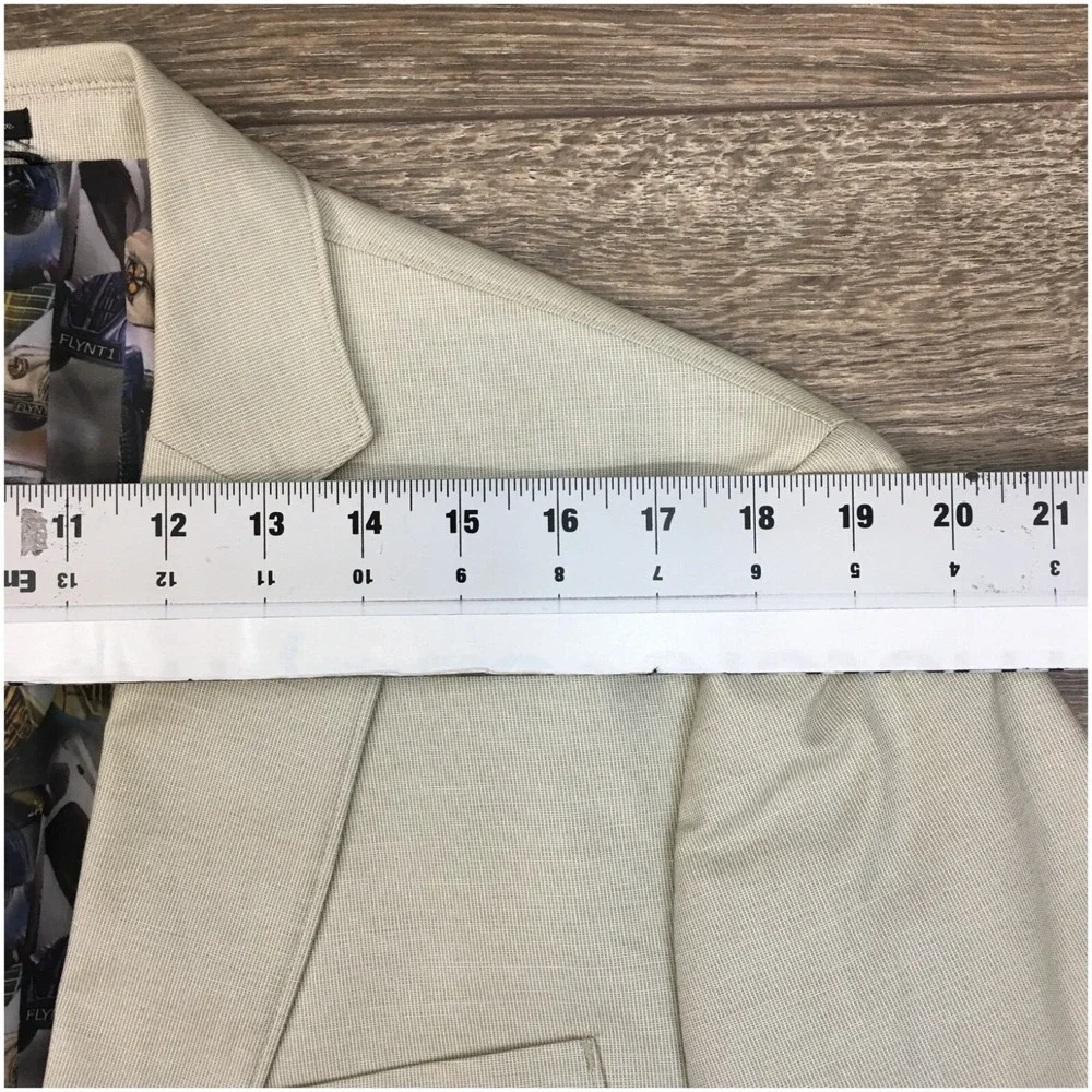 FLYNT Mens Blazer Sport Coat Casual Jacket‎ Size 44L Two Button Cotton Suit